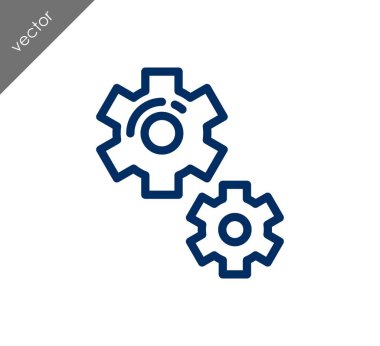 Cogwheels düz simgesi