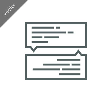 Konuşma kabarcıklar düz simgesini 