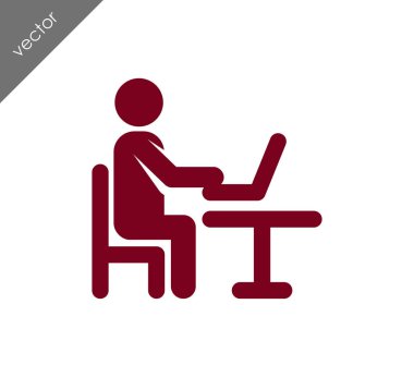 iş adamı dizüstü bilgisayar simgesini