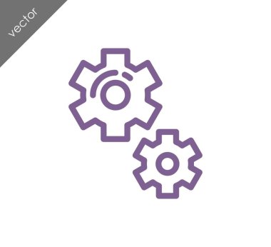 Cogwheels düz simgesi