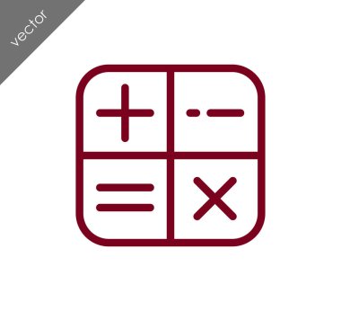 Hesap Makinesi Düz Simgesi