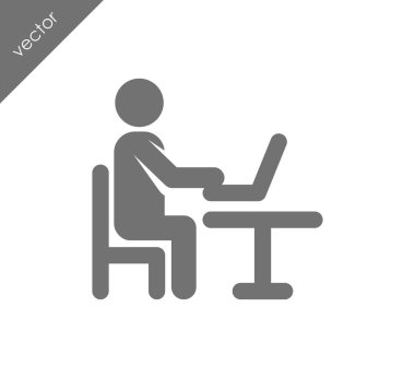 iş adamı dizüstü bilgisayar simgesini