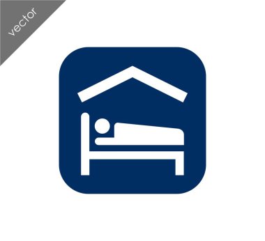Hotel düz simgesi