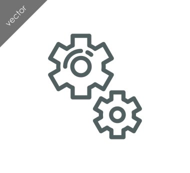 Cogwheels düz simgesi
