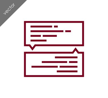 Konuşma kabarcıklar düz simgesini 