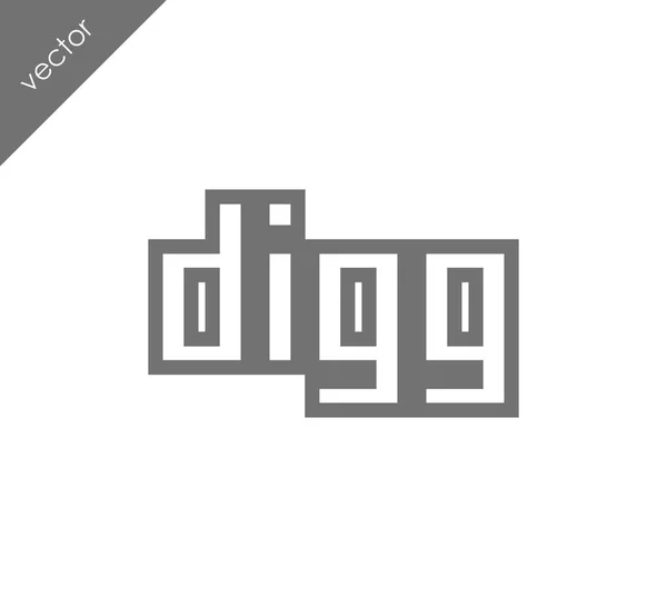 Digg icono de texto — Vector de stock