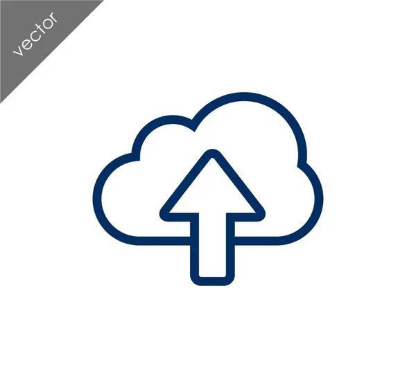 Télécharger dans l'icône nuage — Image vectorielle