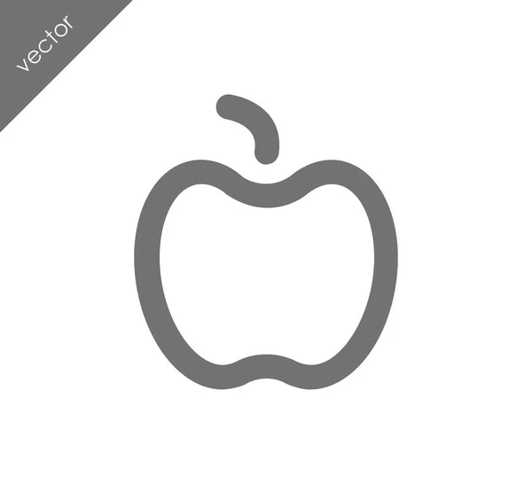 Platte appelpictogram — Stockvector