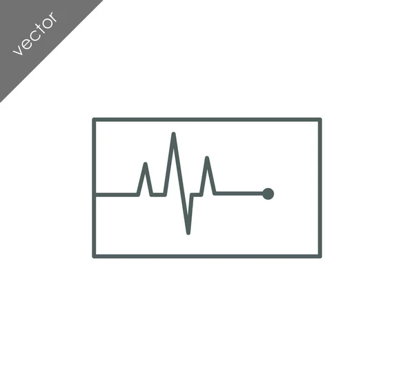 Illustrazione icona cardiogramma — Vettoriale Stock