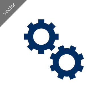 Cogwheels düz simgesi