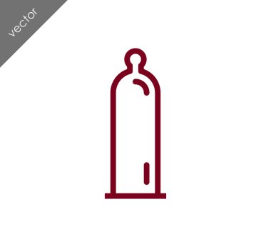 Prezervatif düz simgesi