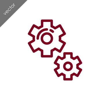 Cogwheels düz simgesi
