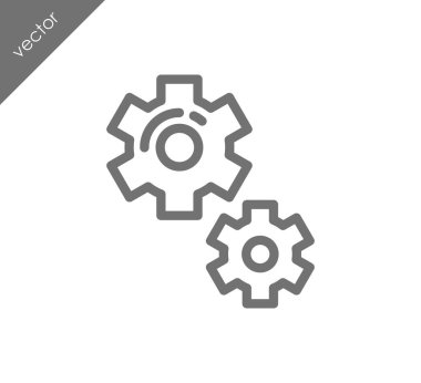 Cogwheels düz simgesi