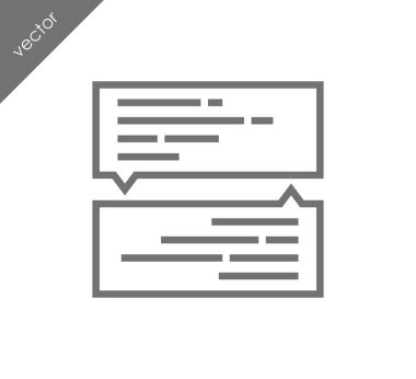 Konuşma kabarcıklar düz simgesini 