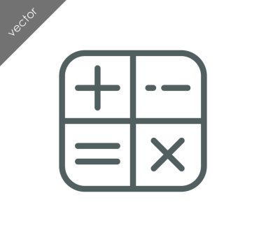 Hesap Makinesi Düz Simgesi