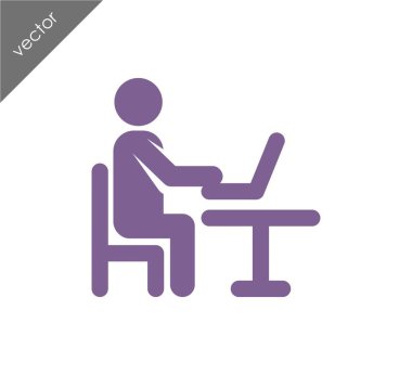 iş adamı dizüstü bilgisayar simgesini