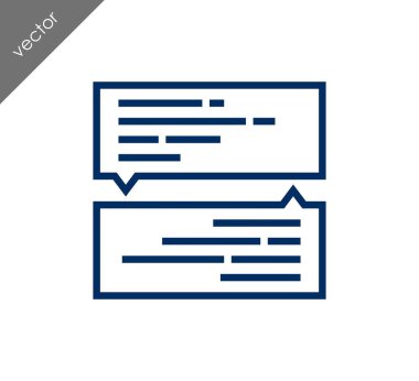 Konuşma kabarcıklar düz simgesini 