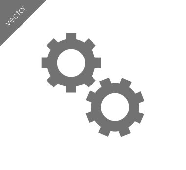 Cogwheels düz simgesi