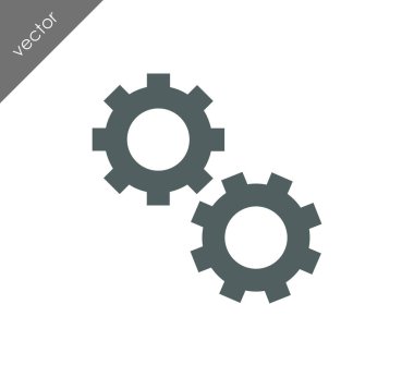 Cogwheels düz simgesi