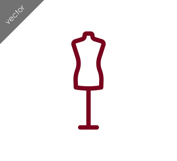 Maniquí muñeca de coser icono — Vector de stock