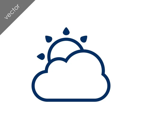 Sol y nube icono — Vector de stock