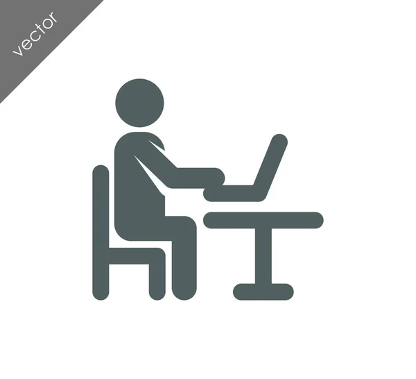 Business man on laptop icon — Stock Vector