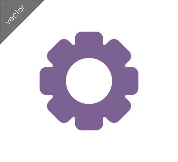 Cogwheel Icono plano — Vector de stock