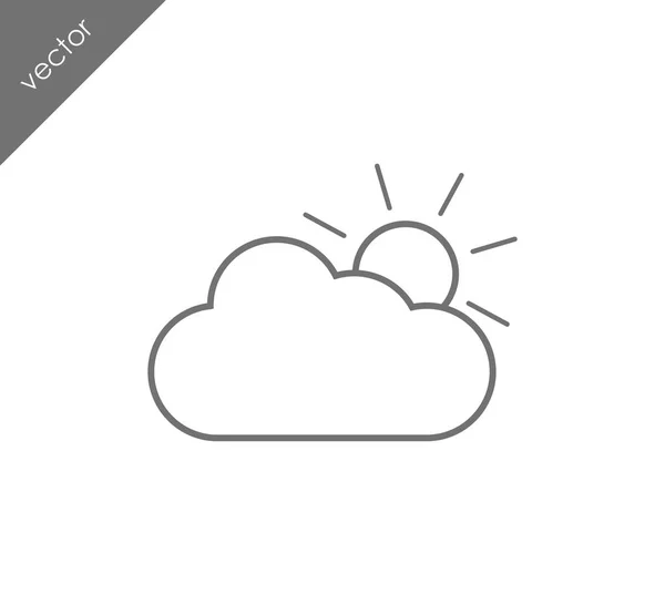 Иконка солнца и облака — стоковый вектор