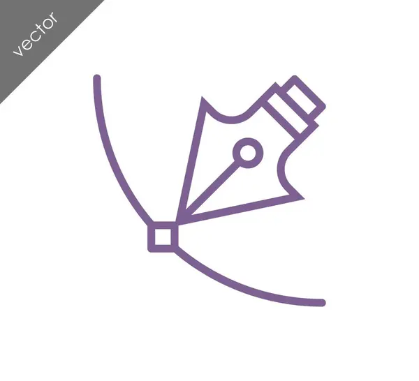 Icono de pluma de ancla — Vector de stock