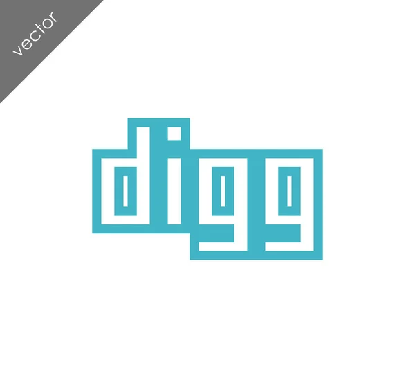 Digg icône de texte — Image vectorielle