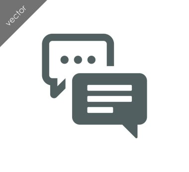 Konuşma kabarcıklar düz simgesini 