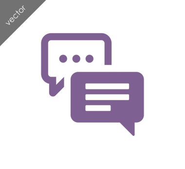 Konuşma kabarcıklar düz simgesini 