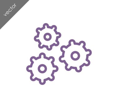 Cogwheels düz simgesi