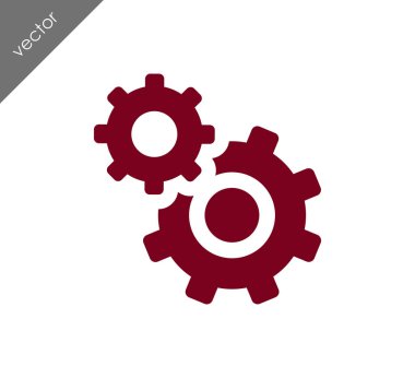 Cogwheels düz simgesi