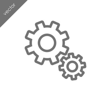 Cogwheels düz simgesi