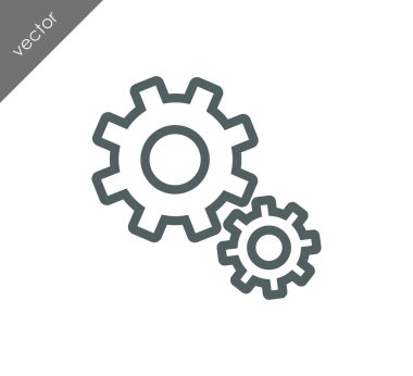 Cogwheels düz simgesi