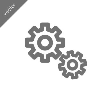 Cogwheels düz simgesi