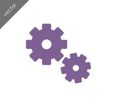 Cogwheels düz simgesi