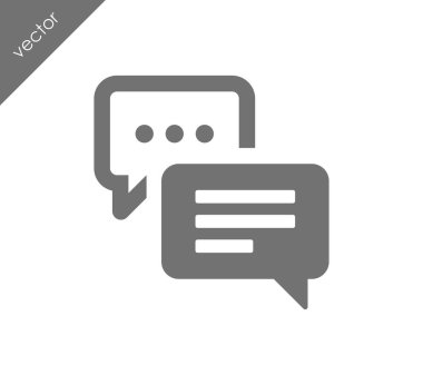 Konuşma kabarcıklar düz simgesini 