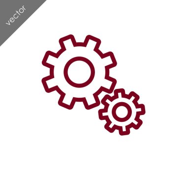 Cogwheels düz simgesi