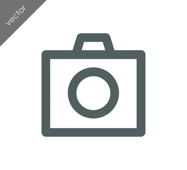 Fotoaparát ikona plochý znamení — Stockový vektor