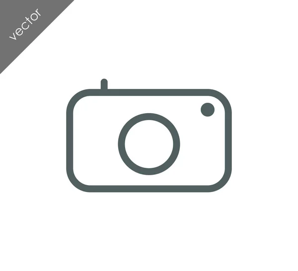 Icona della fotocamera segno piatto — Vettoriale Stock