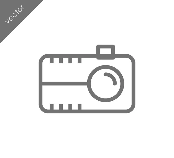 Kameran ikonen platt skylt — Stock vektor