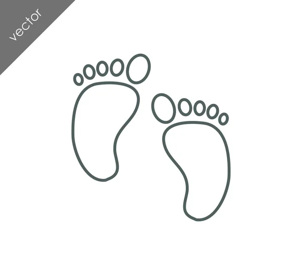 Baby voetafdrukken pictogram — Stockvector