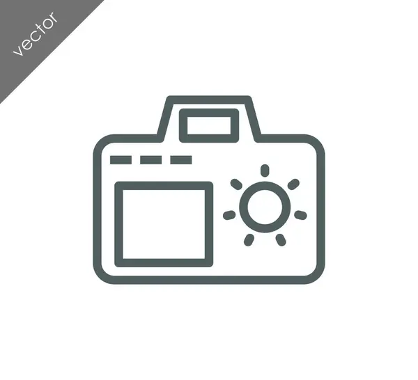 Icona della fotocamera segno piatto — Vettoriale Stock