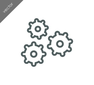 Cogwheels düz simgesi