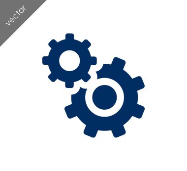 Cogwheels düz simgesi