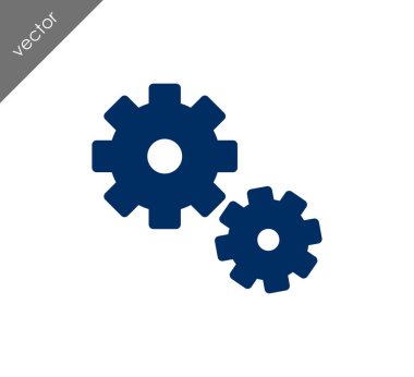 Cogwheels düz simgesi