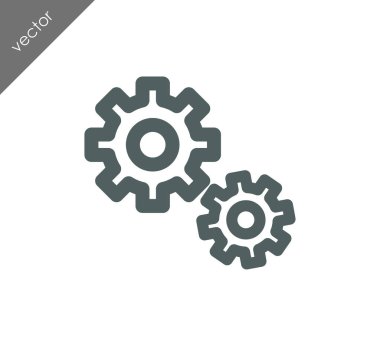 Cogwheels düz simgesi