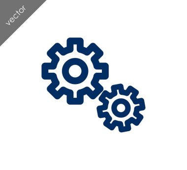 Cogwheels düz simgesi